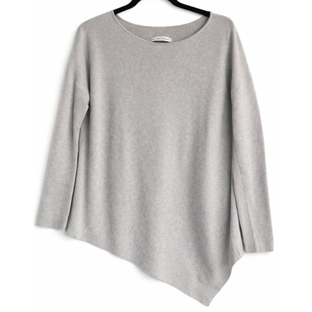 Alice Olivia Womens Small sweater angora rabbit wool gray boat neck super soft